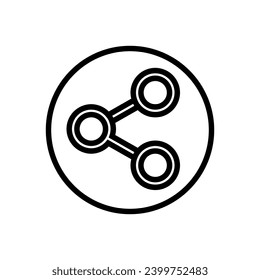Icono de compartición vectorial. Símbolo de flecha. signo de la ilustración de conexión de botón.