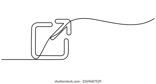 share vector icon. Arrow symbol. button connection illustration sign collection, share icon continuous one line drawing, Share Link Button for Social Media Line and Silhouette Icon. Arrows Symbol. 