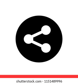 Share vector icon, button symbol. Simple, flat design for web or mobile app