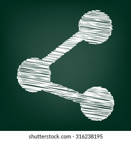 Share vector icon with chalk effect 