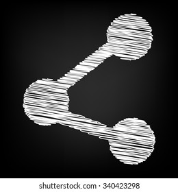 Share vector icon with chalk effect 