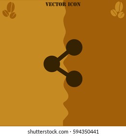 Share vector  icon. Coffee symbol background.