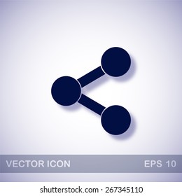 Share vector icon - dark blue illustration with blue shadow