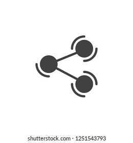 Share vector icon. filled flat sign for mobile concept and web design. Connection network sharing simple solid icon. Symbol, logo illustration. Pixel perfect vector graphics