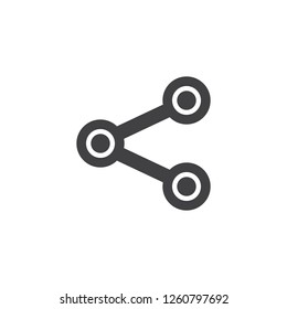 Share vector icon. filled flat sign for mobile concept and web design. Connection simple solid icon. Symbol, logo illustration. Pixel perfect vector graphics