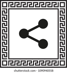 share vector icon framed with Greek EPS ornament