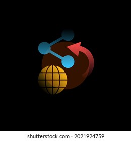 Share. Vector icon in gradient style