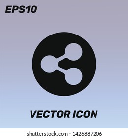 "Share" vector icon illustration for web and mobile app isolated on abstract background. Premium quality.