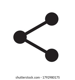 Share vector icon. Link symbol. Social media panel button. Flat web and application sign. Black silhouette isolated on white background.