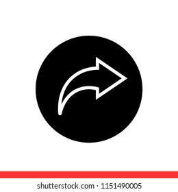 Share vector icon, next symbol. Simple, flat design for web or mobile app