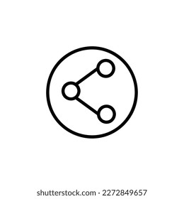 Icono de vector compartido, estilo de esquema, aislado en fondo blanco.