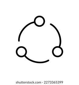 Icono de vector compartido, estilo de esquema, aislado en fondo blanco.