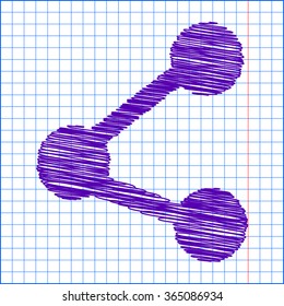Share vector icon with pen effect 