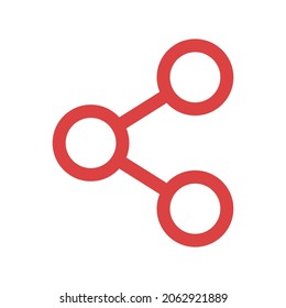 Icono de compartición vectorial. Símbolo rojo