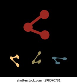 Share vector icon  set. Isometric effect