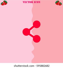 Share vector  icon. Strawberry Background.