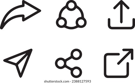 Compartir diseño de símbolos de iconos vectoriales 