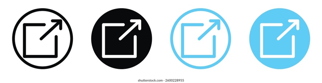 Share vector icons in black and blue colors