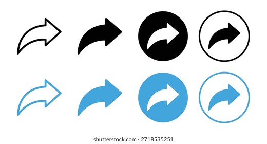 Conjunto de iconos vectoriales de Compartir aislados sobre fondo blanco. Compartir conjunto de iconos de signos. Ilustración simple para Web o App móvil. Ilustración vectorial