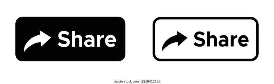 Share vector icons set. Share vector symbol illustration