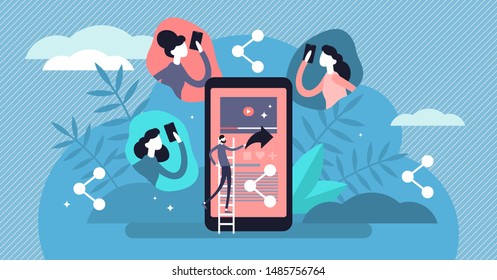 Share vector illustration. Flat tiny network link bonding persons concept. Abstract social media information cooperation and partnership. Popular website users community information collection symbol.