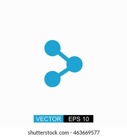 Share vector. Isolated blue icon on white background.