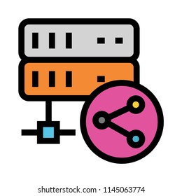 share vector line colour icon