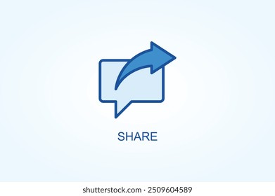 Ilustración de símbolo de Vector o logotipo de Compartir