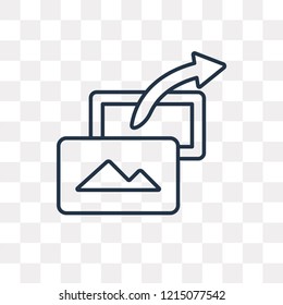 Share vector outline icon isolated on transparent background, high quality linear Share transparency concept can be used web and mobile