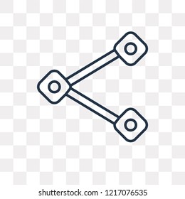 Share vector outline icon isolated on transparent background, high quality linear Share transparency concept can be used web and mobile
