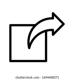 icono de la línea delgada del vector de compartir 