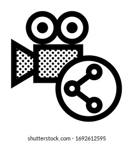 Share Video. Icon Filled with Dots.
