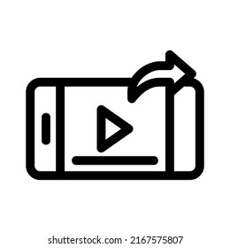 icono de vídeo compartido o logotipo símbolo de signo aislado ilustración vectorial - iconos vectoriales de estilo negro de alta calidad
