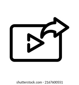 icono de vídeo compartido o logotipo símbolo de signo aislado ilustración vectorial - iconos vectoriales de estilo negro de alta calidad
