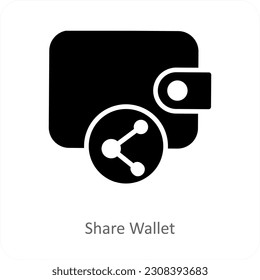 Share Wallet and money icon concept