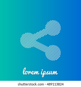 Share White stroke fill with blue & green gradient background Icon / Logo Design