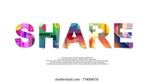 
Share word creative design Concept . Modern Vector Illustration concept of word Share 