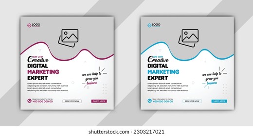 Share Your Digital Marketing Webinars with This Social Media Post Template, Digital Business Marketing Made Easy with This Social Media Banner Template