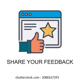 Share Your Feedback vector Filled outline Icon Design illustration. Web And Mobile Application Symbol on White background EPS 10 File
