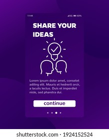 compartir sus ideas, diseño de banners vectoriales
