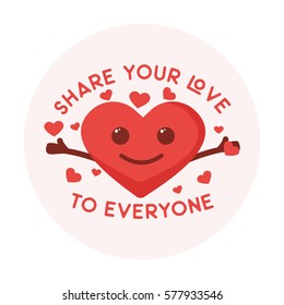 share your love with heart open its arm