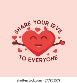 share your love with heart open its arm