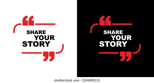 share your story on white background