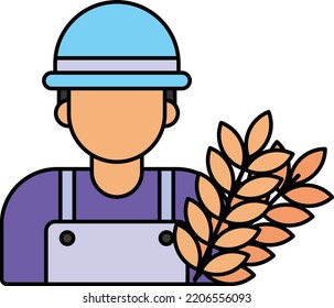 Sharecropper Concept, farmhand vector color icon design, Farm and Gardening symbol, villagers life Sign, countryside and Livestock stock illustration