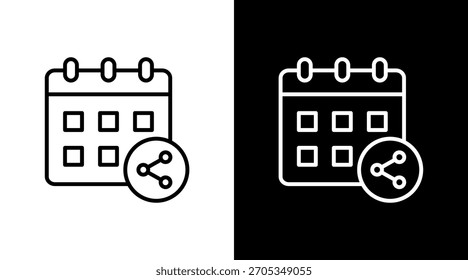 Design do Conjunto de Ícones Brancos do Calendário Compartilhado