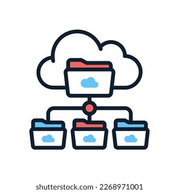 Icono de nube compartida en vector. Logotipo