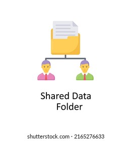 Shared Data Folder vector flat icon for web isolated on white background EPS 10 file