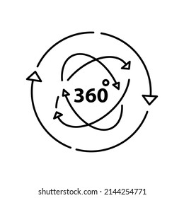 Shared digital world, metaverse development thin line icon. Virtual monitor or hologram. Pixel perfect, editable stroke. Vector illustration. Play online VR or virtual reality game. 360 view