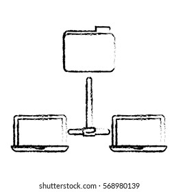 Shared documents data center related, vector illustration