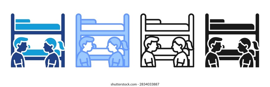 Shared Dorm icon set multiple style collection